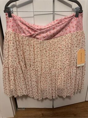 Blogilates Floral Skort -  Pink/Cream